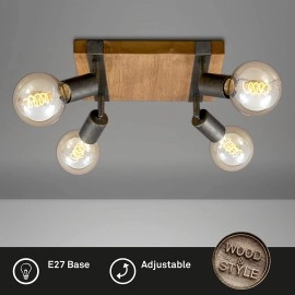 Basic Wood gaismeklis, 4x E27, 25W, 2900-041
