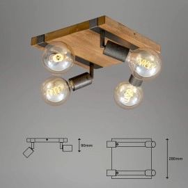 Basic Wood gaismeklis, 4x E27, 25W, 2900-041