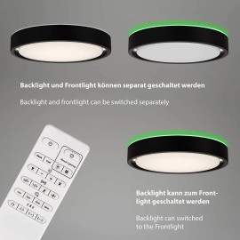 24W + RGB 6W LED griestu gaismeklis "Talena" ar sensoru, 1600lm, 3227-01x