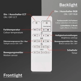 24W + RGB 6W LED griestu gaismeklis "Talena" ar sensoru, 1600lm, 3227-01x