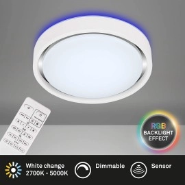 24W + RGB 6W LED griestu gaismeklis "Talena" ar sensoru, 1600lm, 3227-01x