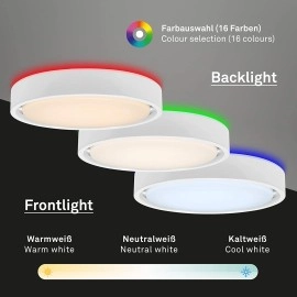 24W + RGB 6W LED griestu gaismeklis "Talena" ar sensoru, 1600lm, 3227-01x