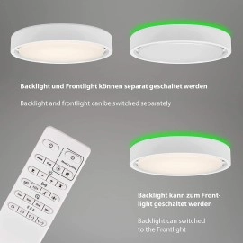 24W + RGB 6W LED griestu gaismeklis "Talena" ar sensoru, 1600lm, 3227-01x