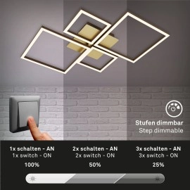 FRAME LED griestu lampa zeltaini brūna, 44W 3000K dimmējama (Briloner)