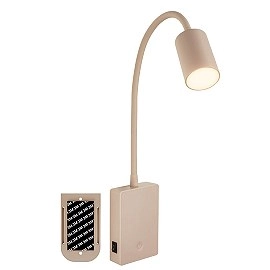 Uzlādējams LED lasīšanas gaismeklis Smooth, 2W, 150lm, 3000K, bēšs (Briloner 4067011)