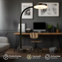 LED galda lampa darbam Megg, 8W, 800lm, 3000K, dimmējama, melna (Briloner 7585015)