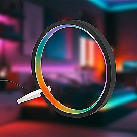 Ring Coloris RGBIC LED galda lampa ar pulti melna (Briloner 7666015)