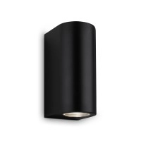 LED āra sienas lampa 15,5 cm, 2×GU10, 2×4,7 W, 2×400 lm, IP44, melna