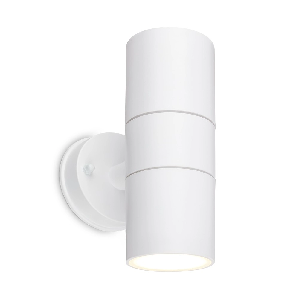 LED āra sienas lampa 16 cm, 2×GU10, IP54, balta