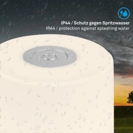 LED akumulatora galda lampa 7 cm, USB-C, 2 W, 150 lm, IP44, hroms (matēts)