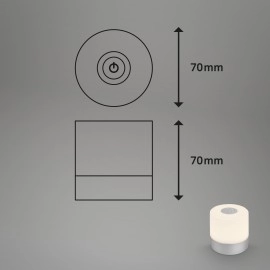 LED akumulatora galda lampa 7 cm, USB-C, 2 W, 150 lm, IP44, hroms (matēts)