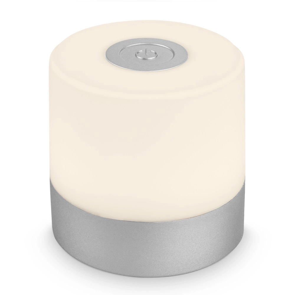 LED akumulatora galda lampa 7 cm, USB-C, 2 W, 150 lm, IP44, hroms (matēts)
