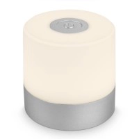 LED akumulatora galda lampa 7 cm, USB-C, 2 W, 150 lm, IP44, hroms (matēts)