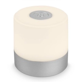 LED akumulatora galda lampa 7 cm, USB-C, 2 W, 150 lm, IP44, hroms (matēts)