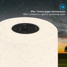 LED akumulatora galda lampa 7 cm, 2 W, 150 lm, IP44, melna