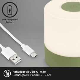 LED akumulatora galda lampa 7 cm, 2 W, 150 lm, IP44, zaļa