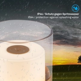 LED akumulatora galda lampa 10 cm, 2 W, 150 lm, IP44, zelta