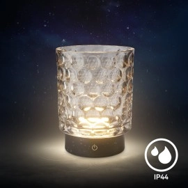 LED akumulatora galda lampa SUNORA 11 cm, 2 W, 150 lm, 2700K, IP44, pelēka (Briloner)