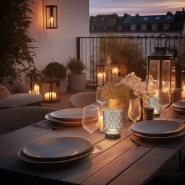 LED akumulatora galda lampa SUNORA 11 cm, 2 W, 150 lm, 2700K, IP44, pelēka (Briloner)