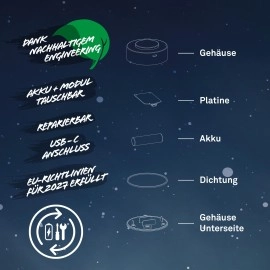 LED akumulatora galda lampa SUNORA 11 cm, 2 W, 150 lm, 2700K, IP44, caurspīdīga (Briloner)