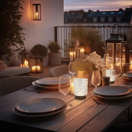 LED akumulatora galda lampa SUNORA 11 cm, 2 W, 150 lm, 2700K, IP44, caurspīdīga (Briloner)