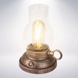 LED akumulatora galda lampa KANEA 10,5 cm, 1,5 W, 40 lm, 2700K, IP44, bronzas tonis (Briloner)