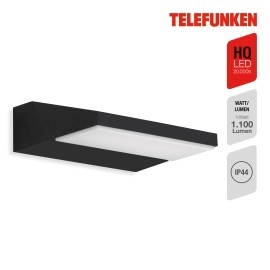 Telefunken LED āra sienas lampa 17,2 cm, 10W, 1200 lm, IP44, melna