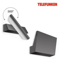 Telefunken LED āra sienas lampa 17,2 cm, 10W, 1200 lm, IP44, melna