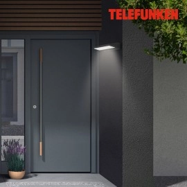 Telefunken LED āra sienas lampa 17,2 cm, 10W, 1200 lm, IP44, melna