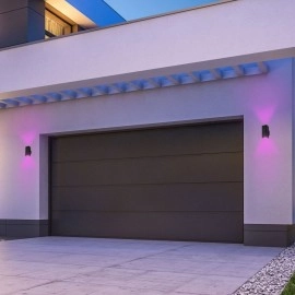 Āra sienas lampa BRILO LED RGBW, Wi‑Fi Tuya, IP44, 15,5 cm, melna (Briloner)