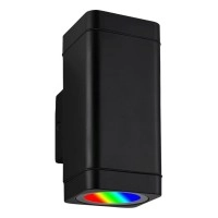 Āra sienas lampa BRILO LED RGBW, Wi‑Fi Tuya, IP44, 15,5 cm, melna (Briloner)