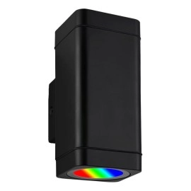 Āra sienas lampa BRILO LED RGBW, Wi‑Fi Tuya, IP44, 15,5 cm, melna (Briloner)