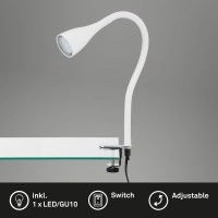 Elastīga skavas lampa ELASTI 60 cm, 1×GU10 (3 W, 250 lm), 3000K, IP20, balta (Briloner)
