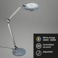 CCT LED rakstāmgalda lampa, Ø20 cm, 9 W, 930 lm, antracīts (Briloner)