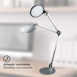 CCT LED rakstāmgalda lampa, Ø20 cm, 9 W, 930 lm, antracīts (Briloner)