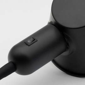 Galda lampa ar lokanu kātu un slēdzi uz korpusa, 23×15×65 cm, 1×E27 max. 10 W, melna (Briloner)