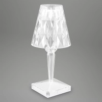 LED RGB akumulatora galda lampa 25,5 cm, 2,3 W, 65 lm, IP20, caurspīdīga (Briloner)