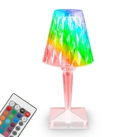 LED RGB akumulatora galda lampa 25,5 cm, 2,3 W, 65 lm, IP20, caurspīdīga (Briloner)