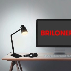 Galda lampa 43 cm, 1×E27 max. 10 W, melna (Briloner 7467015)