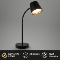 Akumulatora LED galda lampa BIWO 385×130×230 mm 5,5W 500lm 2700K melna (Briloner)