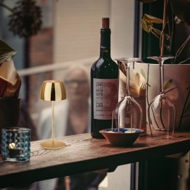 Akumulatora LED galda lampa SERINA Mini Ø80×200 mm 2,5W 150lm 2700K IP44 zelta krāsā (Briloner)