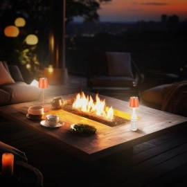 LED RGBW akumulatora galda lampa 12x36 cm, 2,5 W, 200 lm, IP44, oranža, 3-in-1 pudeles uzgalis (Briloner)