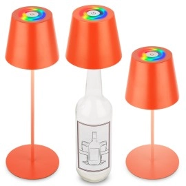 LED RGBW akumulatora galda lampa 12x36 cm, 2,5 W, 200 lm, IP44, oranža, 3-in-1 pudeles uzgalis (Briloner)