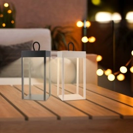 LED akumulatora laterna LUCA 13x31,5 cm, 5 W, 450 lm, IP44, bēša