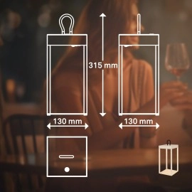 LED akumulatora laterna LUCA 13x31,5 cm, 5 W, 450 lm, IP44, bēša