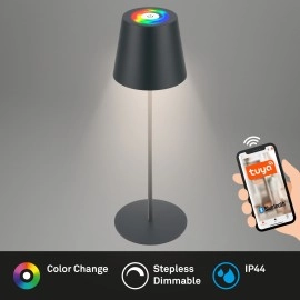 Smart LED akumulatora galda lampa Coloris 10,5×36 cm, 3,5 W, 280 lm, IP44, antracīts
