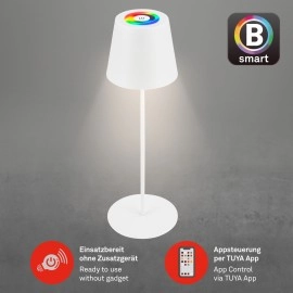 Smart LED akumulatora galda lampa Coloris 10,5×36 cm, 3,5 W, 280 lm, IP44, balta