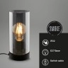 Galda lampa ar dūmstikla abažūru 235 mm melna (Briloner)
