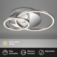 LED griestu lampa FRAME 39x30 cm, 30 W, 2400 lm, IP20, hromēts alumīnijs