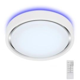 LED griestu gaismeklis TALENA ar kustības sensoru un RGB fona apgaismojumu, Ø360 mm, 24 W, balts (Briloner)